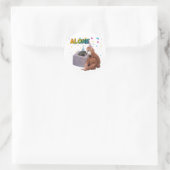 Sticker Rond Frapper le singe (Sac)