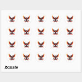 Sticker Rond Frapper Phoenix en flammes Diffusion C'est des ail (Feuille)