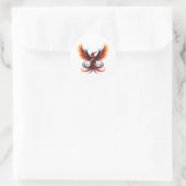 Sticker Rond Frapper Phoenix en flammes Diffusion C'est des ail (Sac)