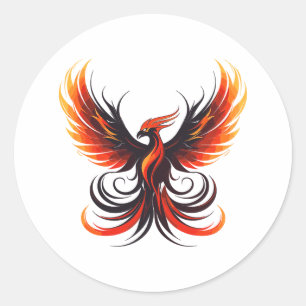 Sticker Rond Frapper Phoenix en flammes Diffusion C'est des ail