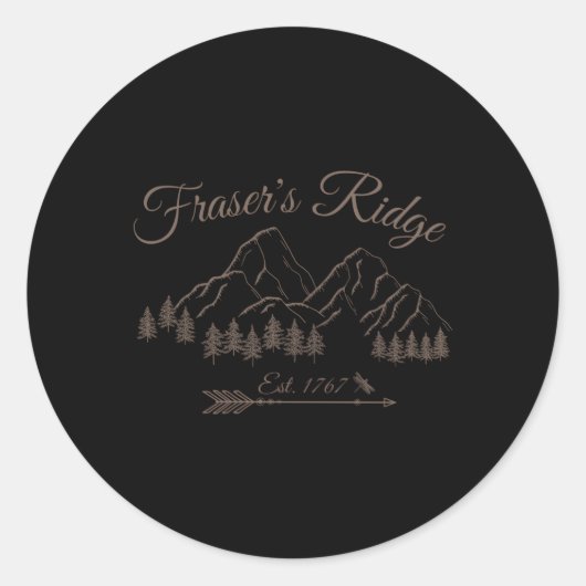 Sticker Rond Fraser'S Ridge North Carolina Est1767 (Devant)