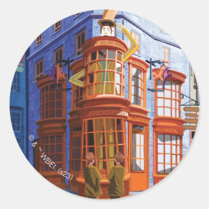 Sticker Rond Fred et George à Weasley's Wizard Wheezes