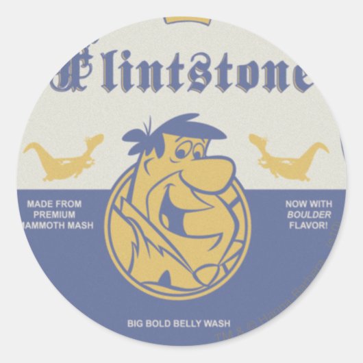 Sticker Rond Fred Flintston Big Bold Belly Laver (Devant)