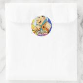 Sticker Rond Fred Flintstone Regardez En Miroir (Sac)