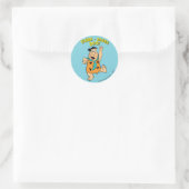 Sticker Rond Fred Flintstone Yabba-Dabba Doo ! (Sac)