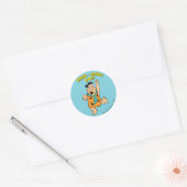 Sticker Rond Fred Flintstone Yabba-Dabba Doo ! (Enveloppe)