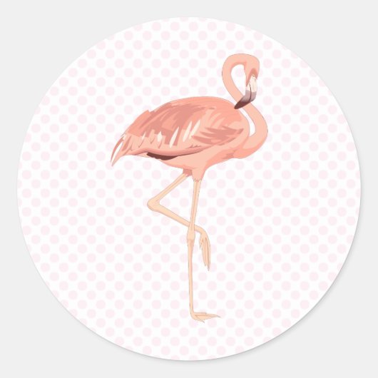 Sticker Rond Freddy Flamant rose (Devant)