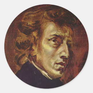Sticker Rond Frederic Chopin Portrait par Eugene Delacroix