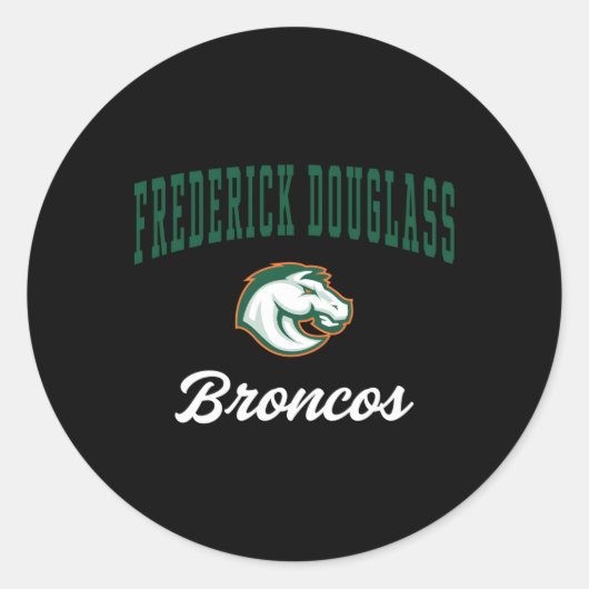 Sticker Rond Frederick Douglass High School Broncos (Devant)
