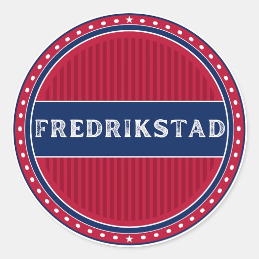 Sticker Rond Fredrikstad City Pride Emblem – Norwegian Identity (Devant)