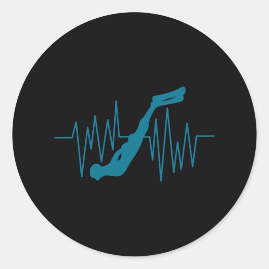 Sticker Rond Free Dive Heartbeat Free Diving Apnea (Devant)