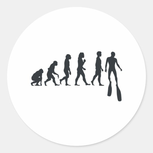 Sticker Rond Free Diver Evolution Plongée Apnea Diver gratuit (Devant)