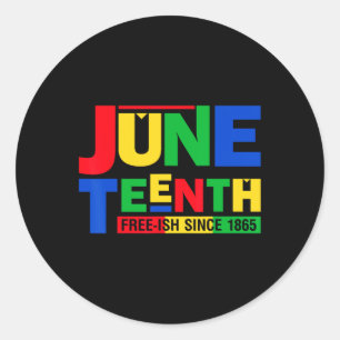 Sticker Rond Free-ish 1865 Black History Afro American