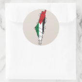 Sticker Rond Free Palestine Barbared Wire Map Liberté palestini (Sac)