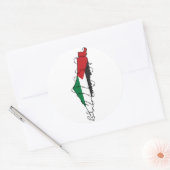 Sticker Rond Free Palestine Barbared Wire Map Liberté palestini (Enveloppe)