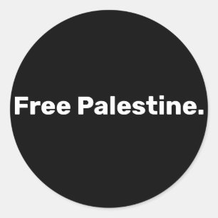 Sticker Rond Free Palestine simple texte soutenant Gaza