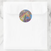 Sticker Rond "Free Rein" Horse Art Mosaic / Style Verre Trait! (Sac)
