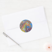 Sticker Rond "Free Rein" Horse Art Mosaic / Style Verre Trait! (Enveloppe)