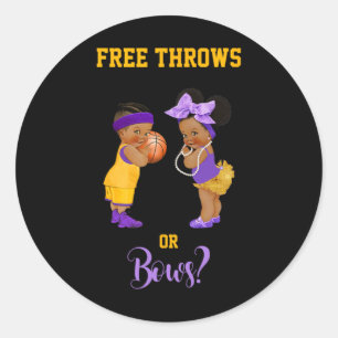 Sticker Rond Free Thers or Bows Basketball Ba1