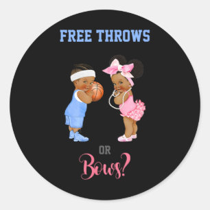 Sticker Rond Free Throws ou Bows Basketball Baby