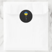 Sticker Rond Free Ukraine Sun Flower Support Ukraine (Sac)
