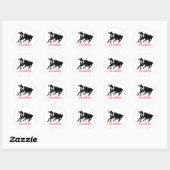 Sticker Rond Freedom Black White Pop Art Runses Horses (Feuille)