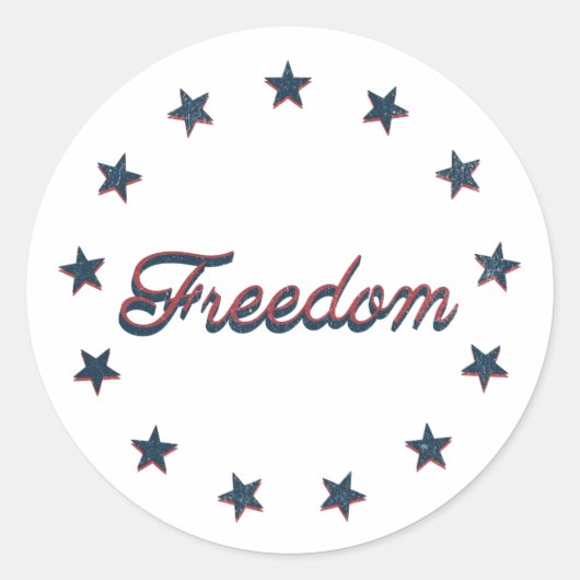 Sticker Rond Freedom Patriotic America 250 Stars Design (Devant)