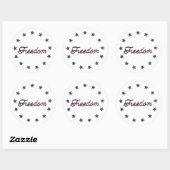 Sticker Rond Freedom Patriotic America 250 Stars Design (Feuille)