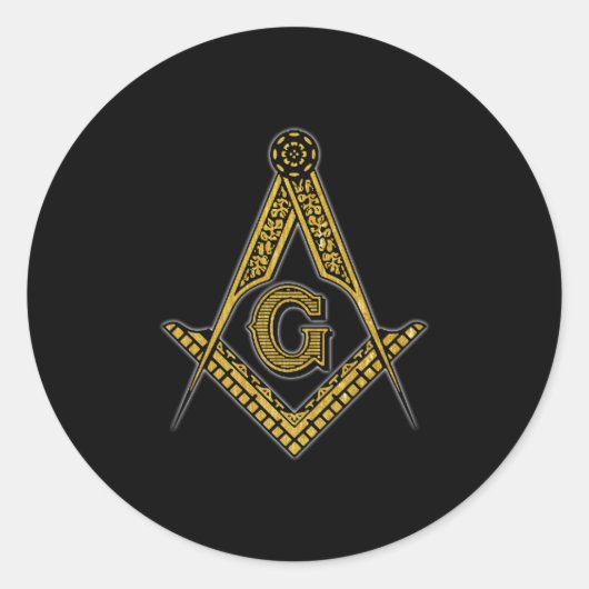 Sticker Rond Freemason (noir et or) (Devant)