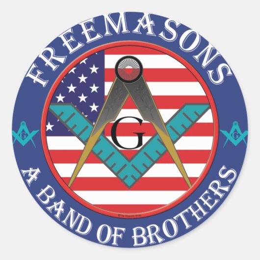Sticker Rond Freemasons - Band of Brothers (Devant)