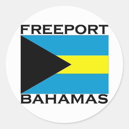 Sticker Rond Freeport, Bahamas (Devant)