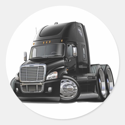 Sticker Rond Freightliner Cascadia Black Truck (Devant)