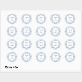 Sticker Rond French Blue Ornate Monogram Wedding Seal (Feuille)