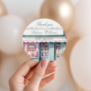 Sticker Rond French Boutique Bonjour Bebe Baby shower
