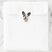 Sticker Rond French Buldog BW Bust (Sac)