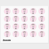 Sticker Rond French Bulldog Frenchie Anniversaire Thème (Feuille)