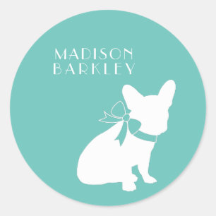 Sticker Rond French Bulldog Frenchie Chien Chien Chien Chien Ch