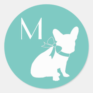 Sticker Rond French Bulldog Frenchie Chien Chien Chien Chien Ch