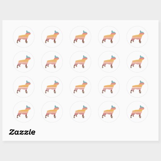 Sticker Rond French Bulldog Frenchie Chien race Premium (Feuille)
