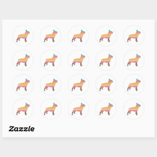 Sticker Rond French Bulldog Frenchie Chien race Premium
