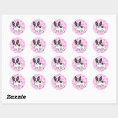Sticker Rond French Bulldog Love (Feuille)