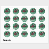 Sticker Rond French Bulldog Noël Chien personnalisé Frenchie (Feuille)