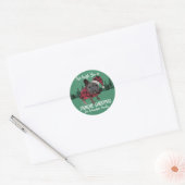 Sticker Rond French Bulldog Noël Chien personnalisé Frenchie (Enveloppe)