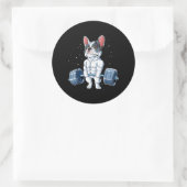 Sticker Rond French Bulldog Poids Funny Deadlift Gym (Sac)