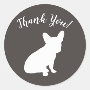 Sticker Rond French Bulldog Theme Party - Baby shower neutre