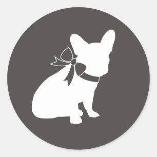 Sticker Rond French Bulldog Theme Party - Baby shower neutre