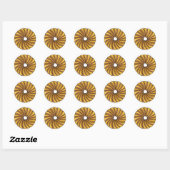 Sticker Rond French Cruller Twist Breakfast Donut Doughnut (Feuille)