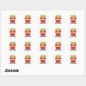 Sticker Rond French Fries Funky Fast Food Pun (Feuille)