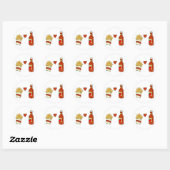Sticker Rond French Fries Love Ketchup (Feuille)