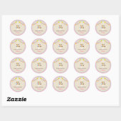 Sticker Rond French Macarons Anniversaire En vichy rose (Feuille)